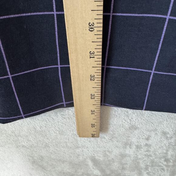 Tyler Boe Dress Womens Medium Blue Windowpane Check Puff Sleeve Shift Modern - Picture 13 of 13